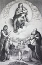 TheÃÂ Madonna of Foligno by Raphael Sanzio in a vintage book Rafael`s Madonnen, by A. Gutbier, 1881, Dresden